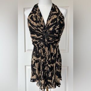Donna‎ Ricco Collection Flouncy Silk Halter Top Size 12
